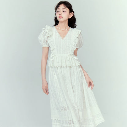 Lace French Style Short Sleeve Dress NA5340