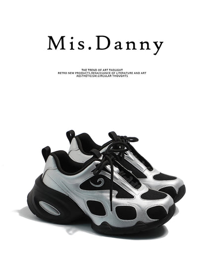 Mesh Panel Chunky Lace-Up Sneakers NA8673