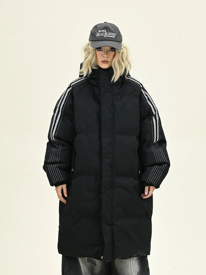 Side Stripe Hooded Puffer Coat NA6196