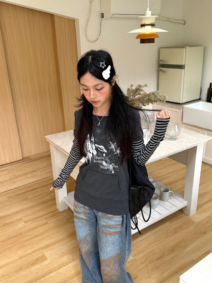 Stripe Patchwork Pullover Hoodie NA9246