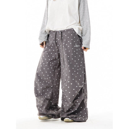 Allover Star Print Wide-Leg Pants NA9429