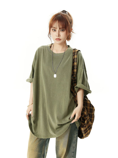 Washed Oversize Short Sleeve T-shirt NA2981