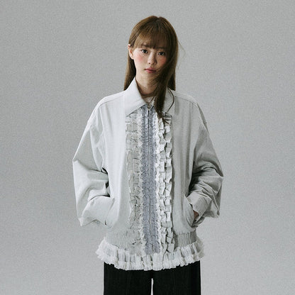Ruffled Lace Detail Jacket NA8855