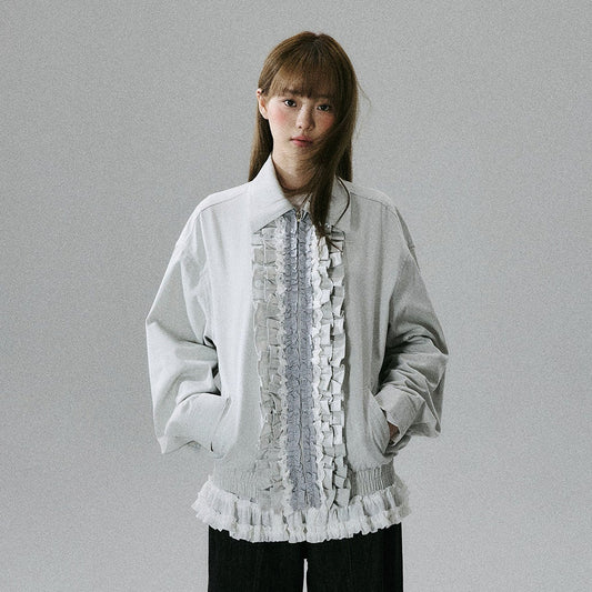 Ruffled Lace Detail Jacket NA8855