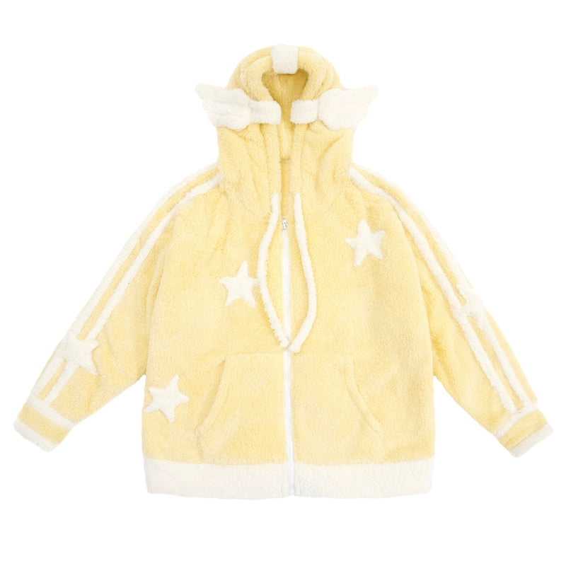 Angel Design Boa Zipper Hoodie NA6700