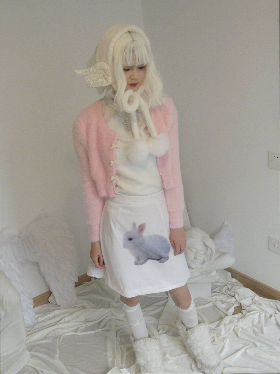 Pearl Bow Short Knit Cardigan NA8285