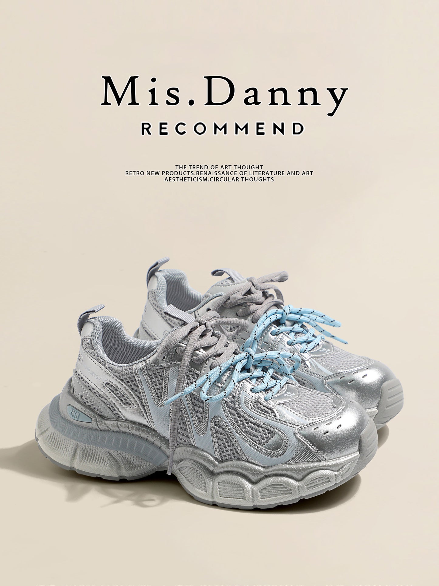 Metallic Mesh Lace-Up Sneakers NA8648