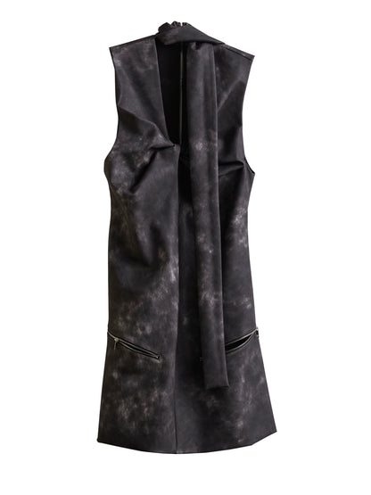 Smoked Ink Stained PU Leather Dress NA5205