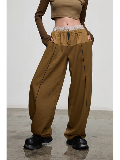 Fake Two-Piece Wide-leg Trousers NA4219-K