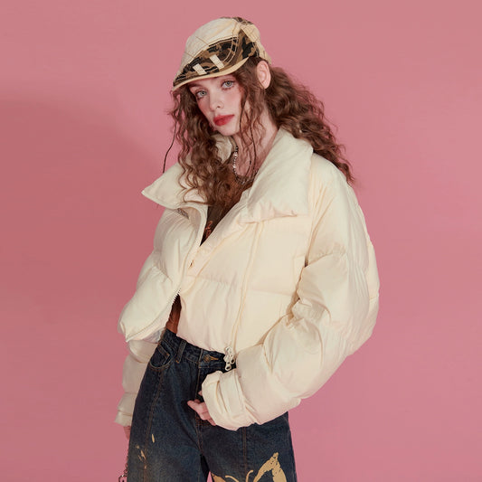 Lightweight Short White Duck Down Jacket NA6791