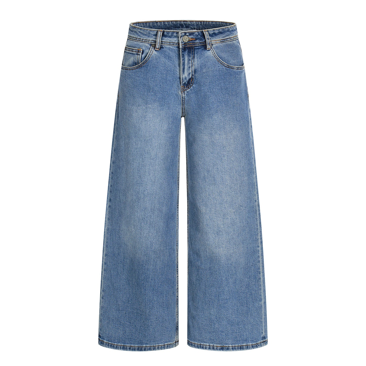 Faded Wash Wide Leg Denim Jeans NA9146