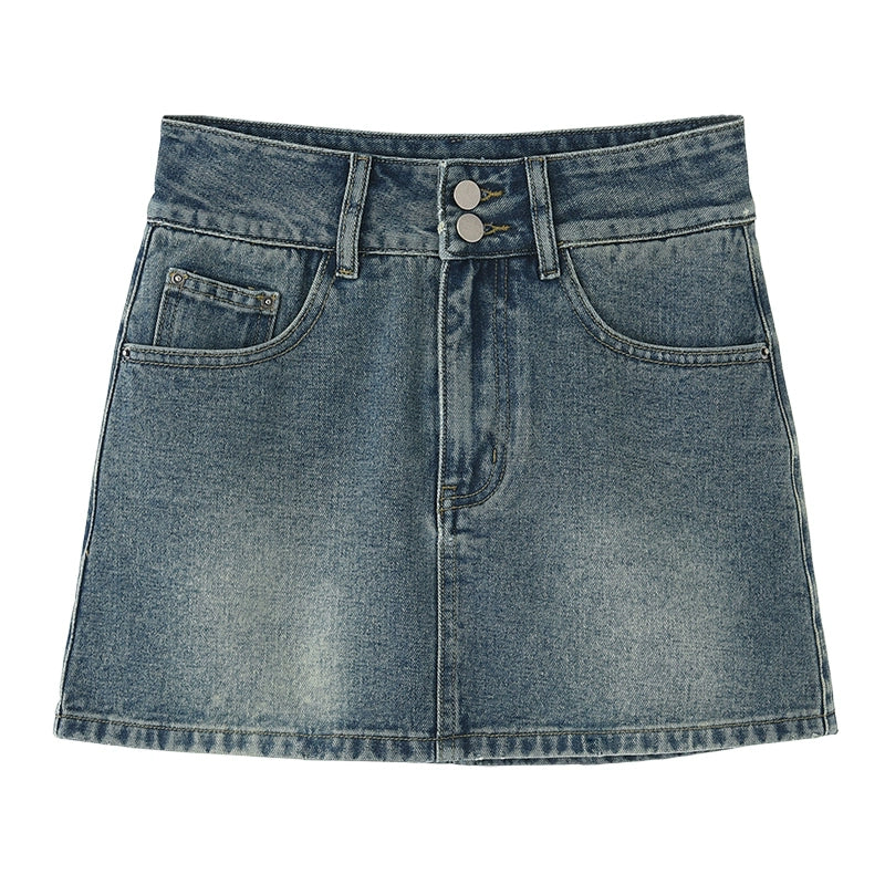 A-Line Denim Short Skirt NA4363