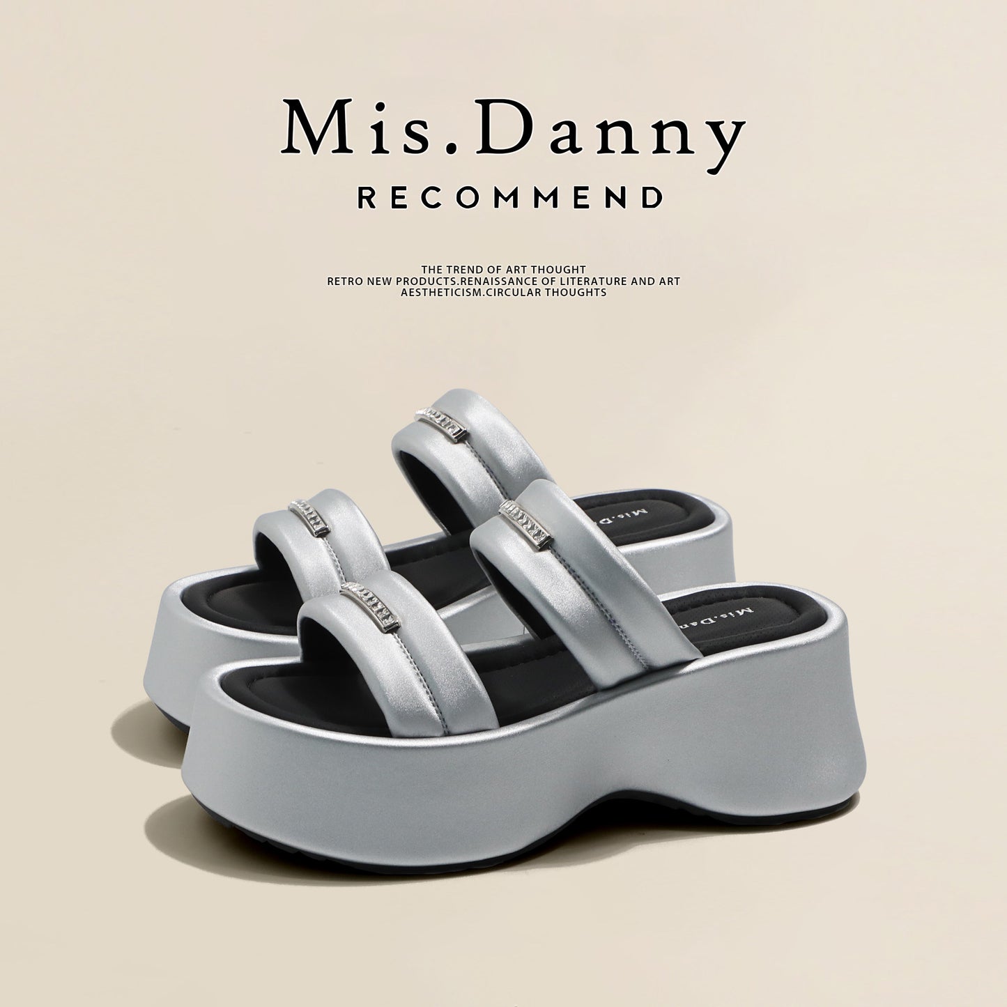 Metal Buckle Platform Thick Sole Sandals NA8740