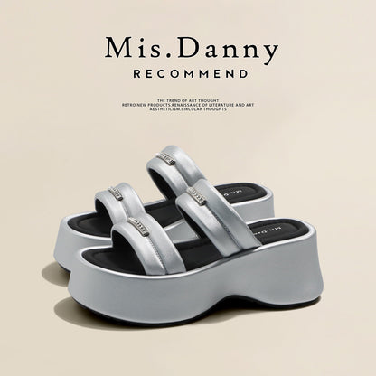 Metal Buckle Platform Thick Sole Sandals NA8740