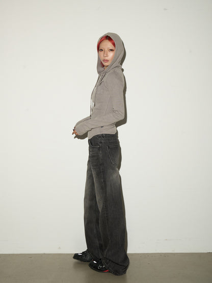 Multi-Pocket Button Knit Hoodie NA9134