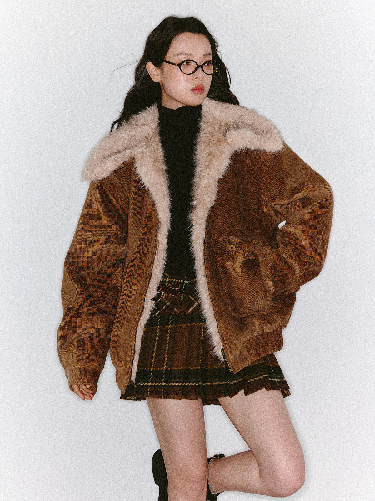 Plaid Pleated Short Skirt NA8786