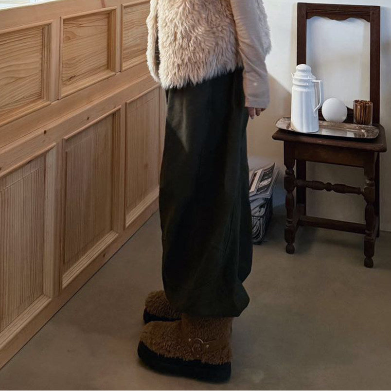 Super Soft Non-Slip Platform Fleece Lining Boots NA8714