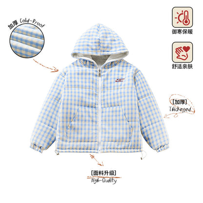 Reversible Plaid Zip-Up Hoodie NA9409
