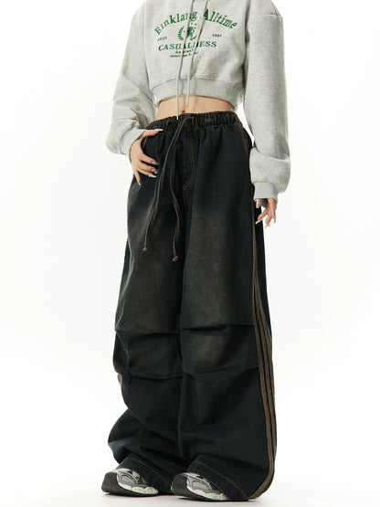 Side Stripe Wide Leg Denim Jeans NA2998