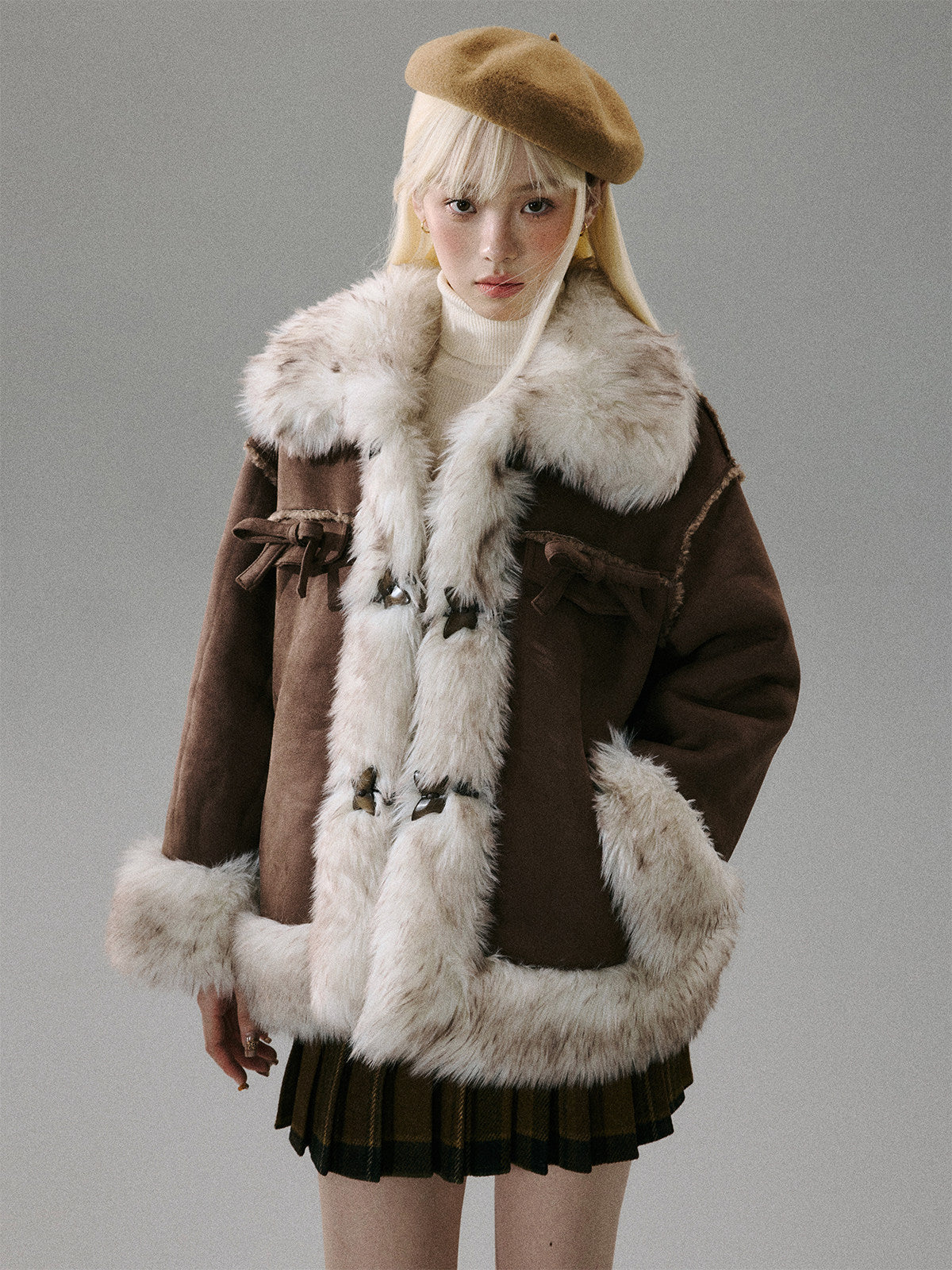 Bow Fur Thick Jacket NA8798