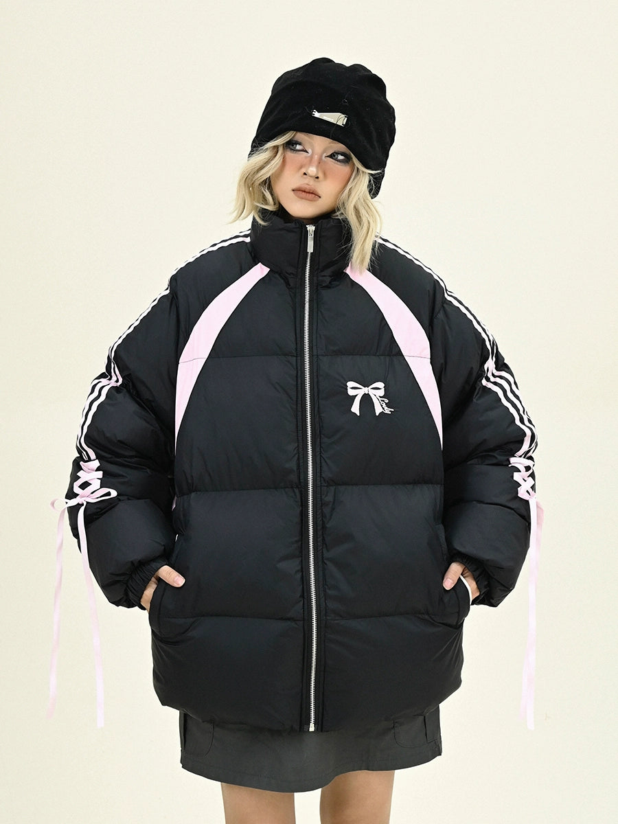 Ribbon Design Oversize PUffer Jacket NA6235