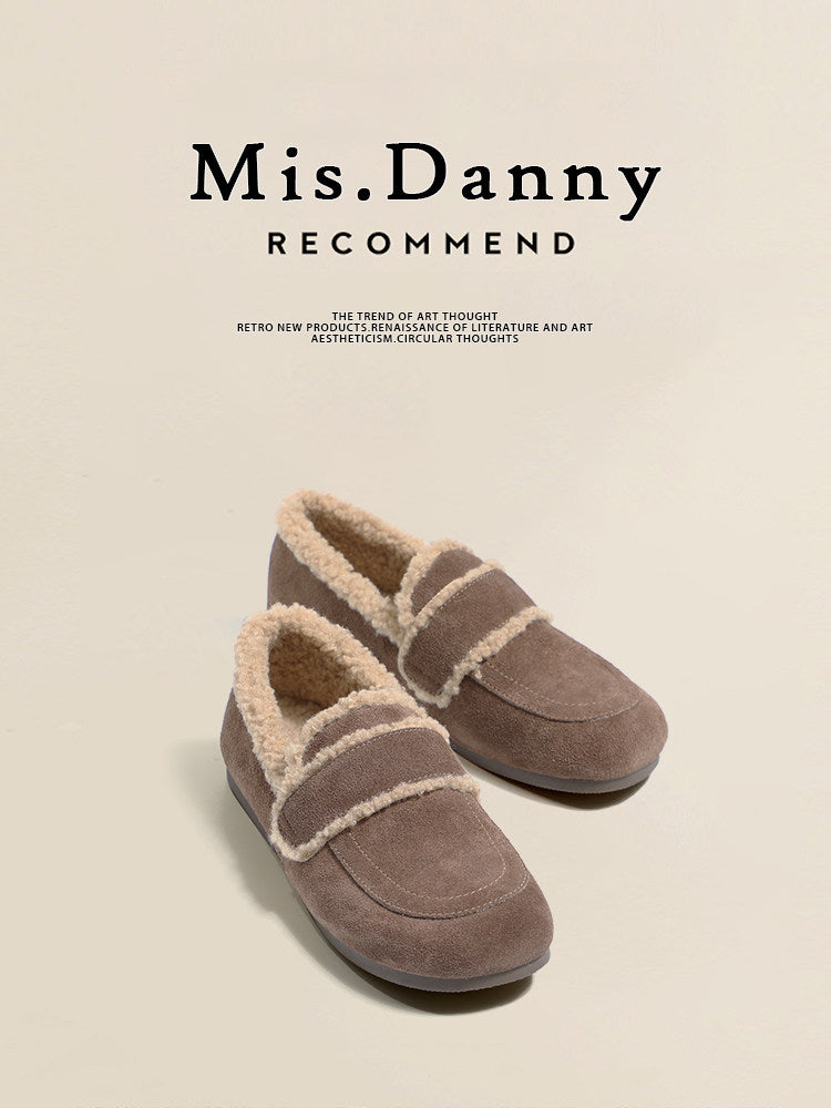 Fake Fur Lined Slip-On Moccasins NA8653