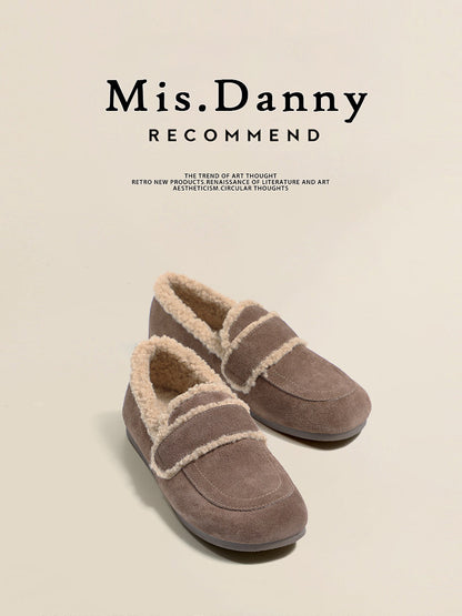 Fake Fur Lined Slip-On Moccasins NA8653