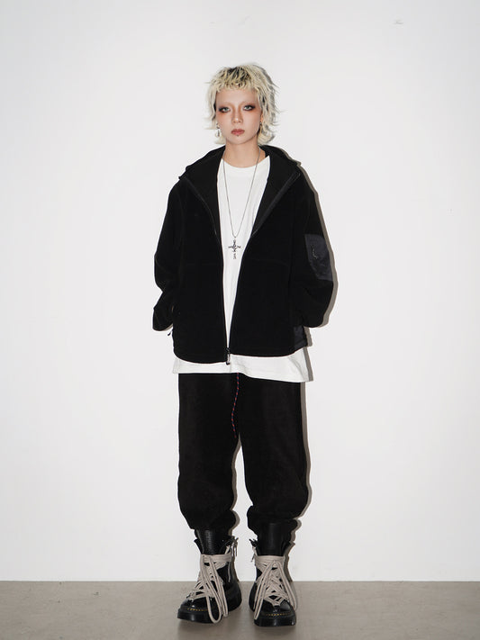 Fleece Zipper Hoodie & Drawstring Sweat Pants Setup NA9105