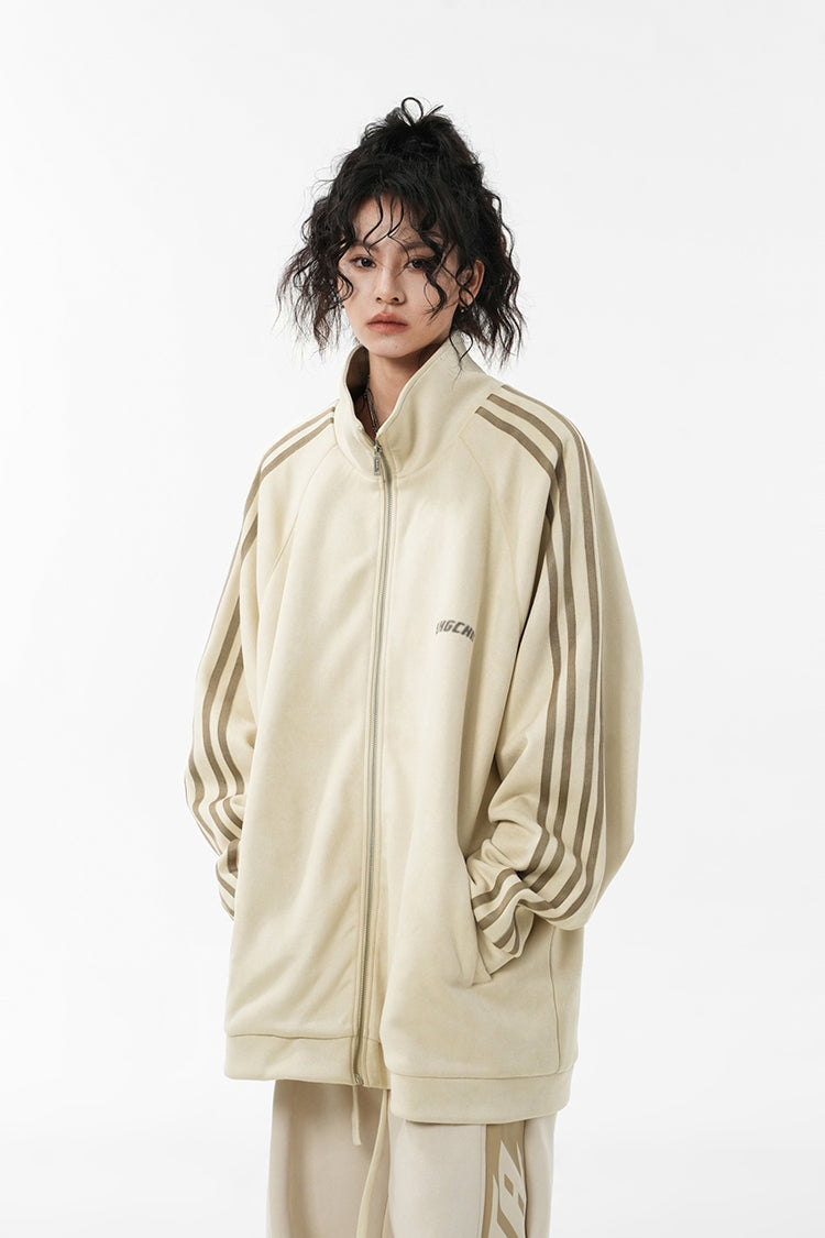 Suede Side Stripes Oversize Truck Jacket NA6077