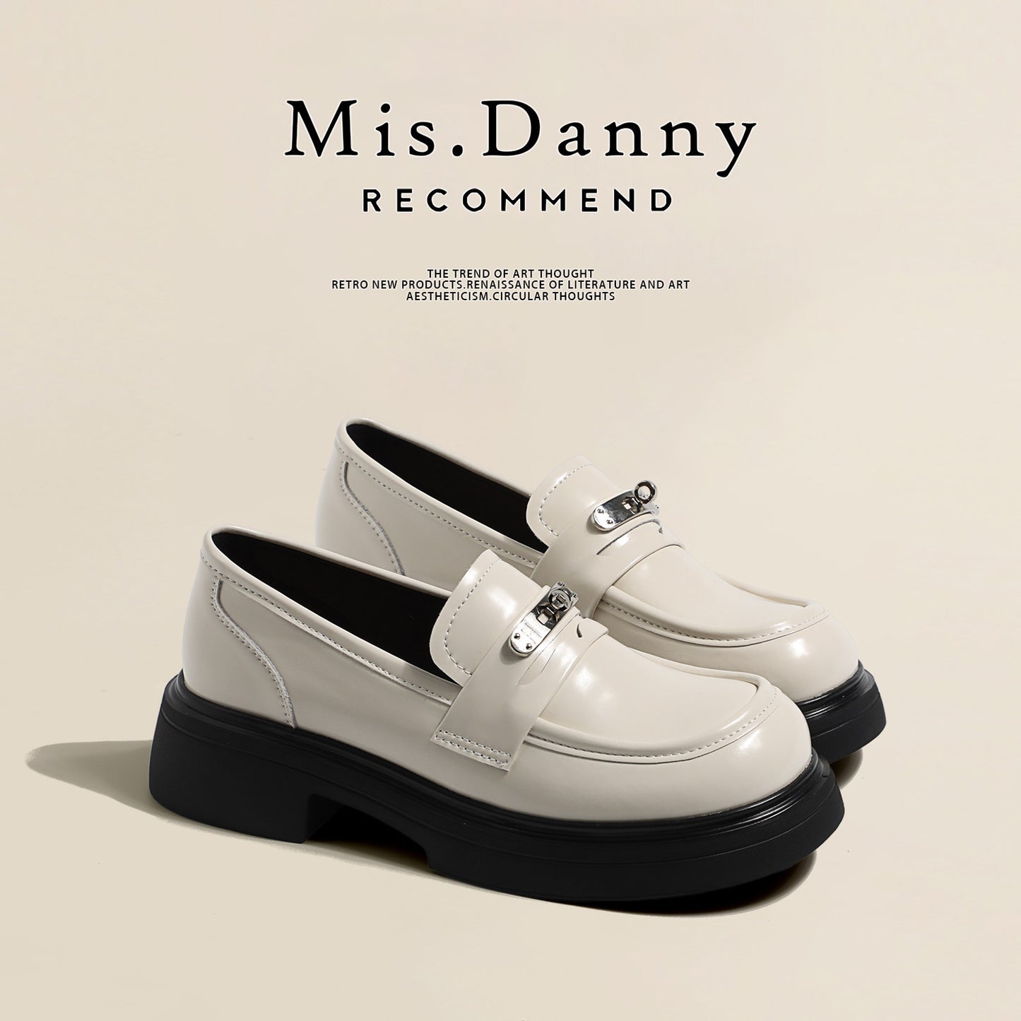 Metal Decoration Platform Thick Sole Loafers NA8757