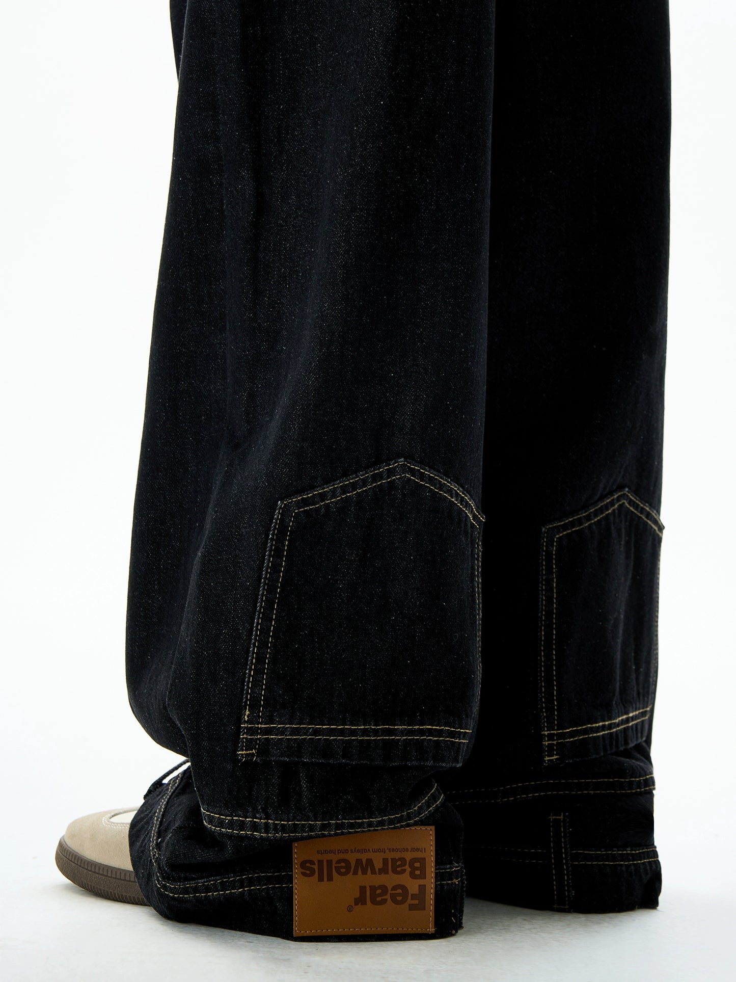 Reverse Design Washed Wide-Leg Straight Denim Jeans NA3027