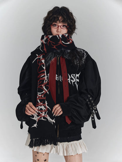 NA8917 YUKAHOUSE original punk warm scarf subculture dark sweet cool scarf atmosphere sense versatile for men and women NA8917