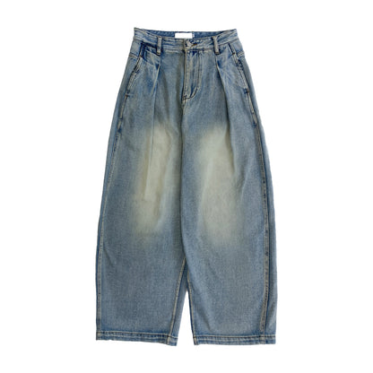 Washed Drape Wide Leg Denim Jeans NA9213