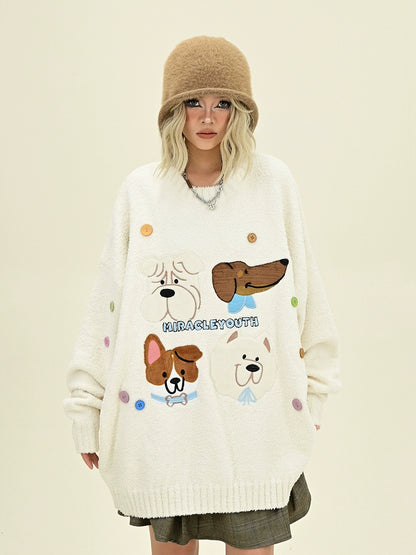 Creative Cartoon Round Neck Knit Sweater NA6415