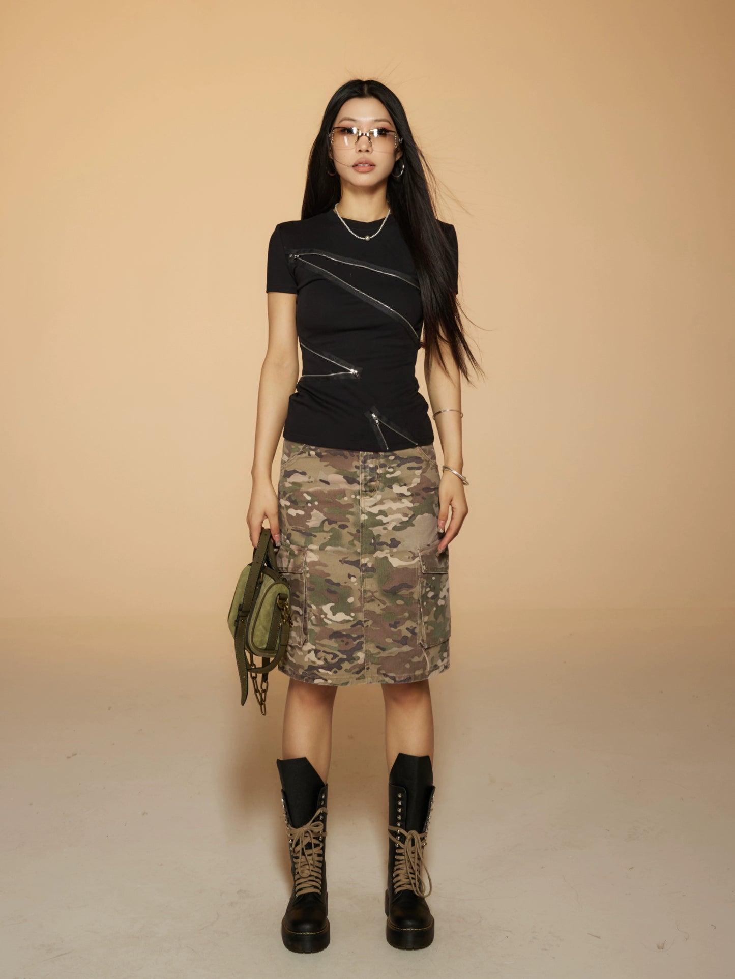 Mid Length Camouflage Skirt NA3719