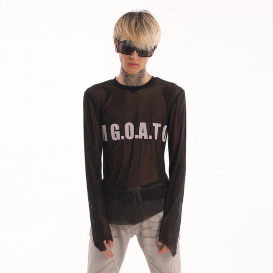 Subculture Print Slim Long Sleeve T-Shirt NA8373