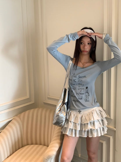 Tiered Ruffle Short Skirt NA9281