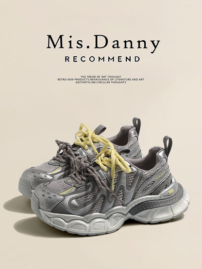 Metallic Mesh Lace-Up Sneakers NA8648