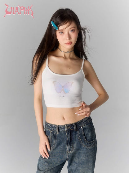 Butterfly Print Cropped Camisole NA4921