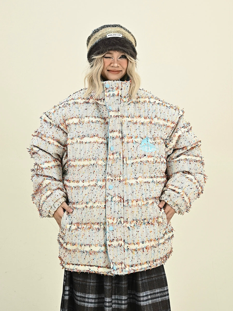 All-over Pattern High-Neck Puffer Jacket NA6382