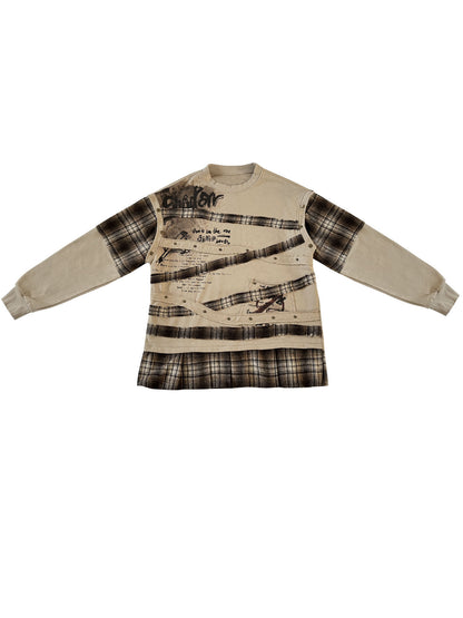 Wasteland Print Detachable Sleeve Sweatshirt NA8558
