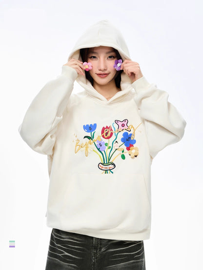 Flower Design Oversize Hoodie NA6076