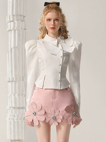 Three-dimensional Flower Short Skirt NA5480