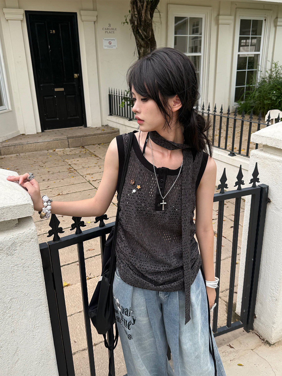 Strap Detail Oversize Tank Top NA9247