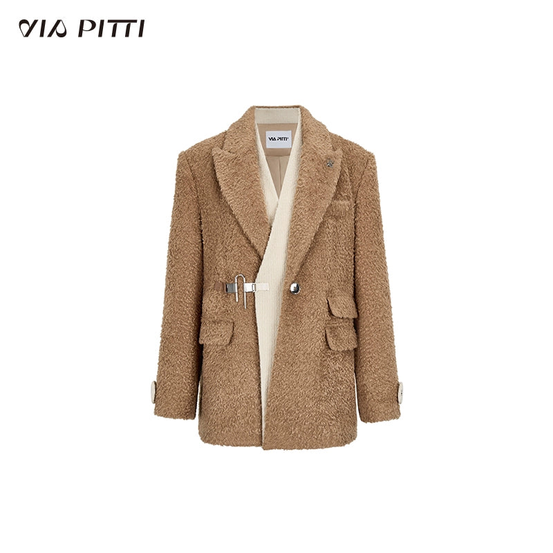 Mid Length Fruffy Wool Jacket NA5012