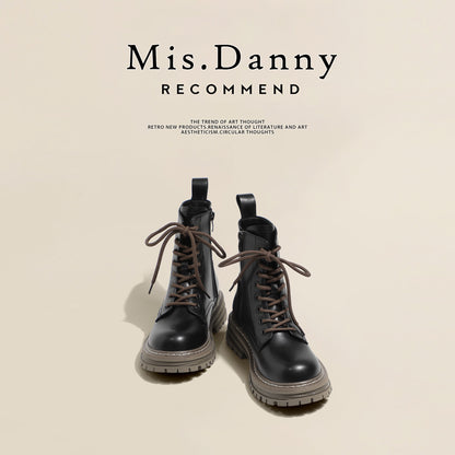 Fake Fur-Lined Lace-Up Boots NA8665