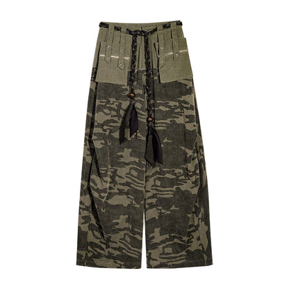Heavy Craft Camouflage Multi-Pocket Wide Leg Cargo Pants NA8639