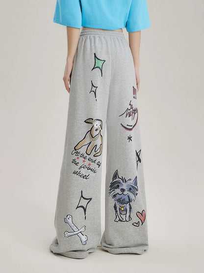 Wide-leg Print Sweatpants NA3464