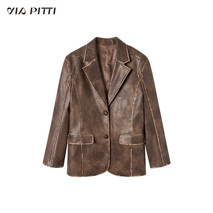 PU Leather Jacket & PU Leather Belted Skirt Setup NA4671