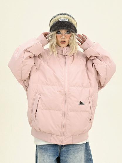 Oversize Stand Neck White Duck Down Jacket NA6250